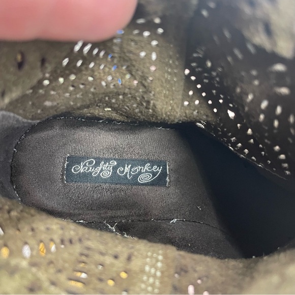 Naughty Monkey Western Laser Cut Buckle Ankle Boot, brown suede 6.5 - Picture 8 of 8